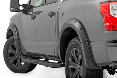 Rough Country Pocket Fender Flares | KAD Gun Metal | Nissan Titan 2WD/4WD (2017-2024)