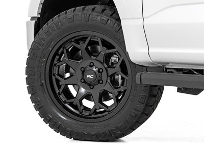 Rough Country 80 Series Wheel | One-Piece | Semi Gloss Black | 20x10 | 5x5 | -25mm - The Suspension Specialists