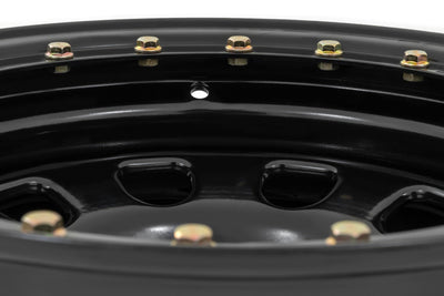 Steel Simulated Bead Lock Wheel | Black | 15x10 | 5x4.5 | 3.30 Bore | -39 - The Suspension Specialists