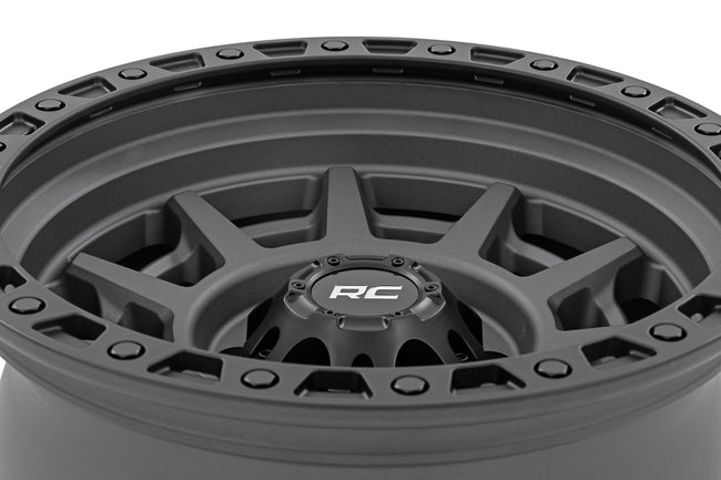 Rough Country 85 Series Wheel | Simulated Beadlock | Gunmetal Gray/Black | 17x9 | 5x5 | -12mm - The Suspension Specialists