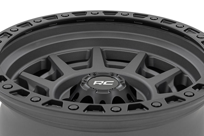 Rough Country 85 Series Wheel | Simulated Beadlock | Gunmetal Gray/Black | 17x9 | 6x5.5 | -12mm - The Suspension Specialists