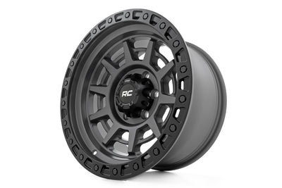 Rough Country 85 Series Wheel | Simulated Beadlock | Gunmetal Gray/Black | 17x9 | 5x5.5 | -0mm - The Suspension Specialists