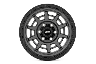 Rough Country 85 Series Wheel | Simulated Beadlock | Gunmetal Gray/Black | 17x9 | 6x5.5 | -12mm - The Suspension Specialists
