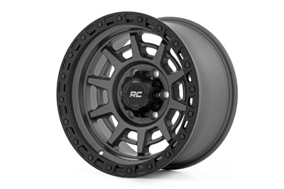 Rough Country 85 Series Wheel | Simulated Beadlock | Gunmetal Gray/Black | 17x9 | 6x5.5 | -12mm - The Suspension Specialists