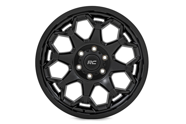 Rough Country 80 Series Wheel | One-Piece | Semi Gloss Black | 20x10 | 5x5 | -19mm - The Suspension Specialists