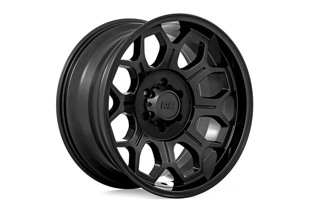 Rough Country 77 Series Wheel | One-Piece | Semi Gloss Black | 20x10 | 6x5.5 | -25mm - The Suspension Specialists