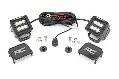 LED Light Kit | Ditch Mount | 2" Black Pair | Flood Pattern | Ford Bronco (21-25) - The Suspension Specialists