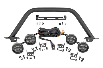Safari Bar | 3.5" Round LED (Quad) | Black | Amber DRL | OE Modular Steel | Ford Bronco (21-25) - The Suspension Specialists