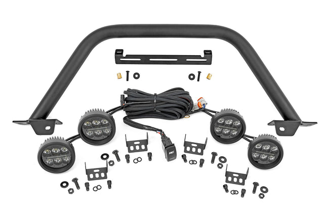 Safari Bar | 3.5" Round LED (Quad) | Black | Amber DRL | OE Modular Steel | Ford Bronco (21-25) - The Suspension Specialists