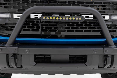 Safari Bar | 12" LED Light Bar | Black | DRL | Single Row | OE Modular Steel | Ford Bronco (21-25) - The Suspension Specialists