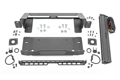 High Winch Mount | All Models | 20 Inch Black Single Row LED | Ford Bronco (21-25) - The Suspension Specialists