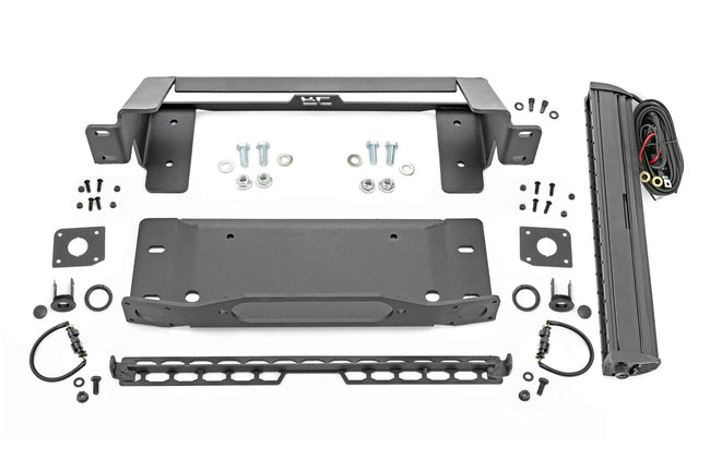 High Winch Mount | All Models | 20 Inch Black Single Row LED | Ford Bronco (21-25) - The Suspension Specialists