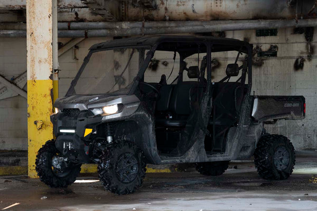 LED Light | Bumper Mount | 12" Black Single Row | White DRL | Can-Am Defender HD 8/HD 9/HD 10 - The Suspension Specialists