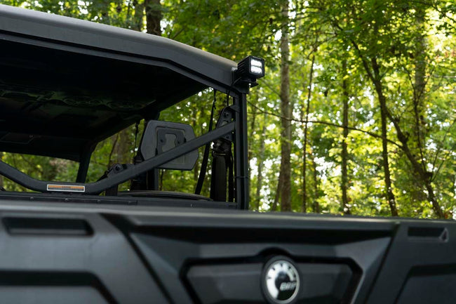 LED Light | Cab Mount | 2" Black Pair | Flood | Can-Am Defender HD 5/HD 8/HD 9/HD 10 - The Suspension Specialists