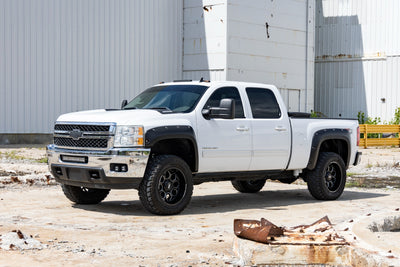 Rough Country Pocket Fender Flares | 6'7" & 8' Bed | 836 Blue Granite | Chevy Silverado 1500/2500HD/3500HD (07-14)