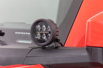 LED Light Kit | Ditch Mount | 3.5" Black Round Pair | Amber DRL | Ford Bronco (21-25) - The Suspension Specialists