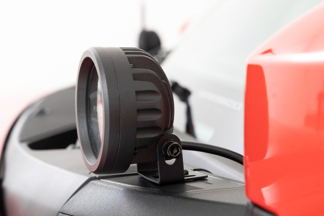 Rough Country Black Series Round LED Light Pair | 3.5 Inch | Amber DRL - The Suspension Specialists