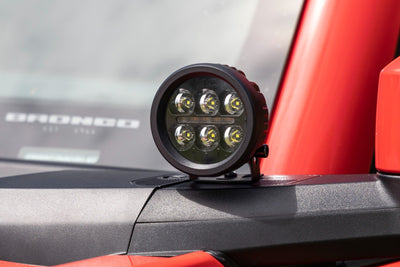 LED Light Kit | Ditch Mount | 3.5" Black Round Pair | Amber DRL | Ford Bronco (21-25) - The Suspension Specialists
