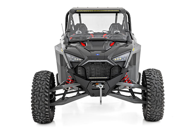 30" Single Row Light Mount | Front | Black Series | White DRL | Polaris RZR Turbo R - The Suspension Specialists