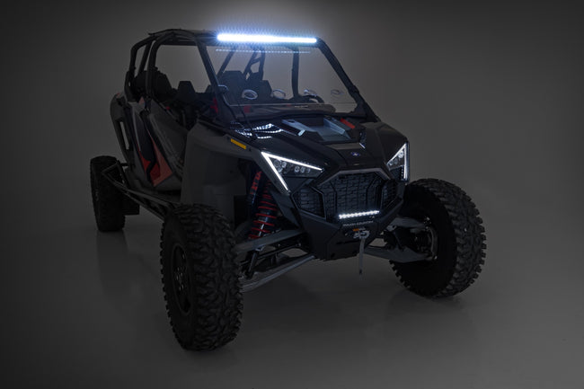 30" Single Row Light Mount | Front | Black Series | White DRL | Polaris RZR Turbo R - The Suspension Specialists