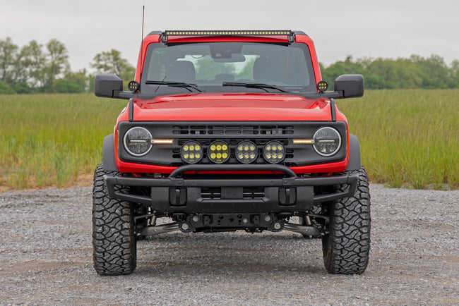 Light Bar Mount | 6.5 Inch Round LED (Quad) | OE Modular Steel | Ford Bronco (21-25) - The Suspension Specialists