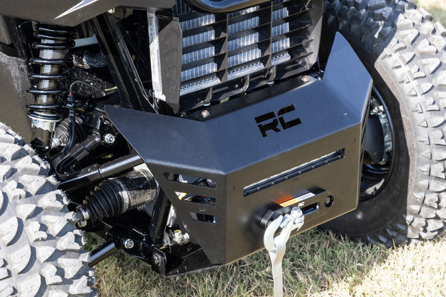 Winch Plate | 4500-LB Winch | 10" Black Slimline | Honda Pioneer 520 - The Suspension Specialists