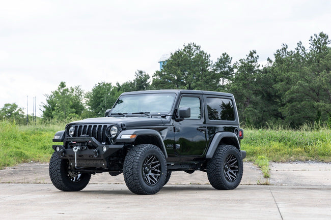 Rough Country 95 Series Wheel | Machined One-Piece | Gloss Black | 20x10 | 5x5 | -19mm - The Suspension Specialists