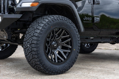 Rough Country 95 Series Wheel | Machined One-Piece | Gloss Black | 20x10 | 5x5 | -19mm - The Suspension Specialists