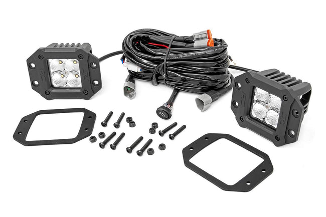 2 Inch Chrome Series LED Light Pods | Flush Mount | Amber DRL - The Suspension Specialists
