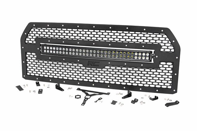 Mesh Grille | 30" Dual Row LED | Black | Amber DRL | Ford F-150 (15-17) - The Suspension Specialists