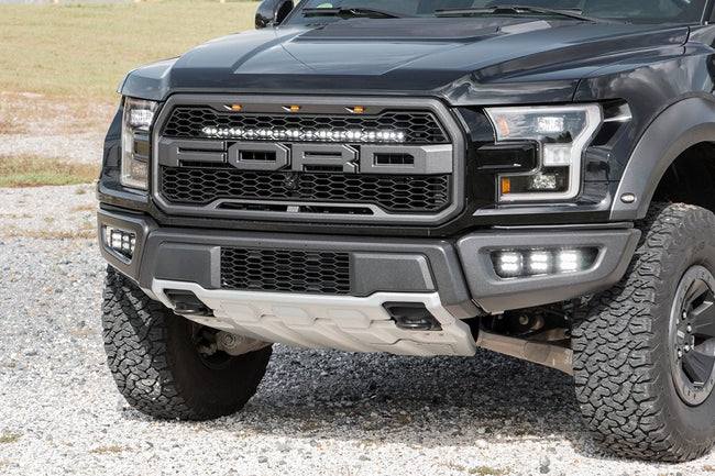 LED Light Kit | Grille Mount | 30" Black Single Row | White DRL | Ford Raptor (17-20) - The Suspension Specialists
