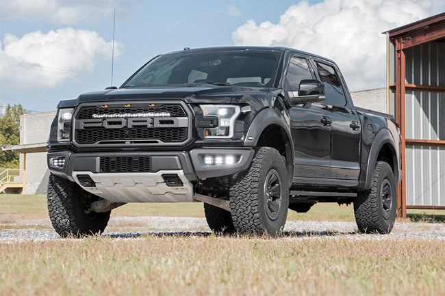 LED Light Kit | Fog Mount | Triple 2" Black Pair | Amber DRL | Ford Raptor (17-20) - The Suspension Specialists