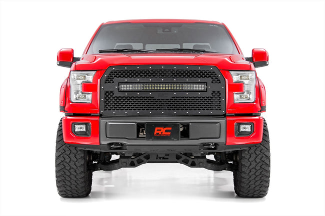 Mesh Grille | 30" Dual Row LED | Black | Amber DRL | Ford F-150 (15-17) - The Suspension Specialists