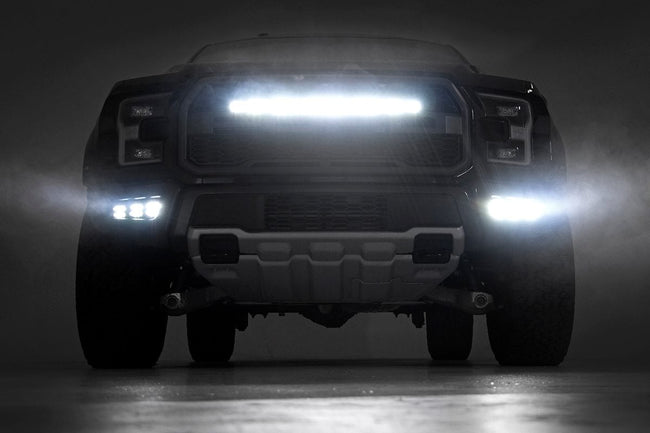 LED Light Kit | Fog Mount | Triple 2" Black Pair | White DRL | Ford Raptor (17-20) - The Suspension Specialists