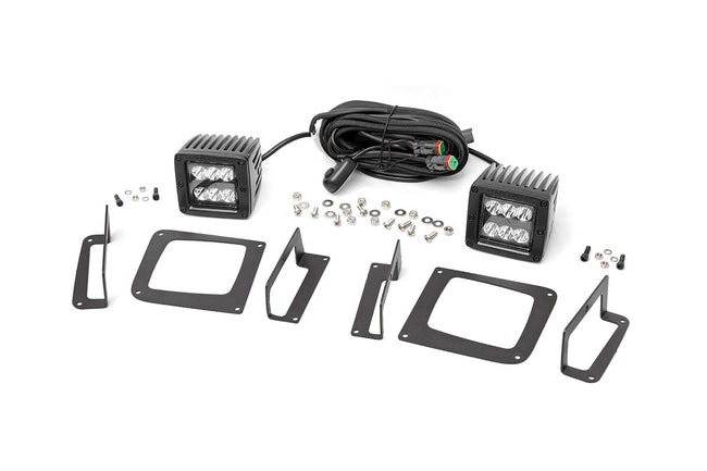 LED Light Kit | Fog Mount | 2" Black Pair | GMC Sierra 1500 2WD/4WD (14-15) - The Suspension Specialists