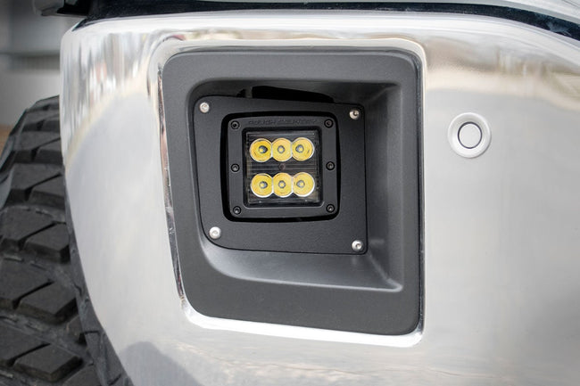 LED Light Kit | Fog Mount | 2" Black Pair | GMC Sierra 1500 2WD/4WD (14-15) - The Suspension Specialists