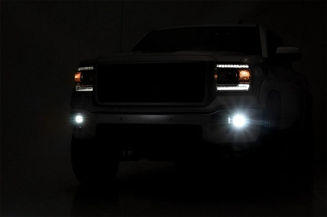 LED Light Kit | Fog Mount | 2" Black Pair | GMC Sierra 1500 2WD/4WD (14-15) - The Suspension Specialists