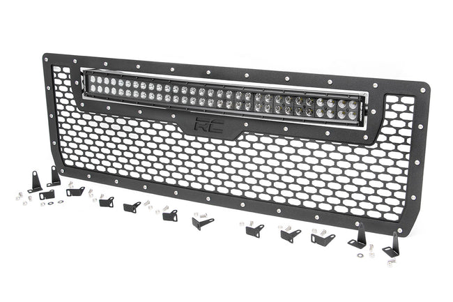 Mesh Grille | 30" Dual Row LED | Black | GMC Sierra 1500 2WD/4WD (2014-2015) - The Suspension Specialists