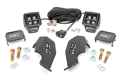 LED Light Kit | Cage Mount | 2" Black Pair | White DRL | Honda Talon 1000 - The Suspension Specialists