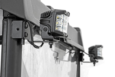 LED Light | RR Cage Mount | 2" Black Flood Pair | Polaris Ranger 1000/Ranger XP 900/1000 - The Suspension Specialists