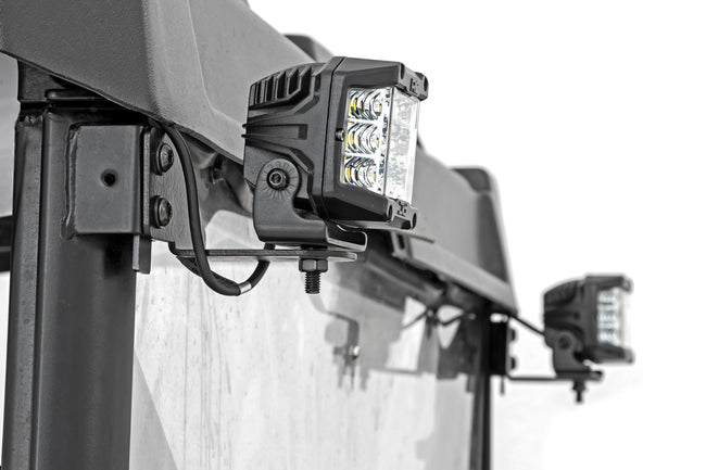 LED Light | RR Cage Mount | 2" Black Flood Pair | Polaris Ranger 1000/Ranger XP 900/1000 - The Suspension Specialists