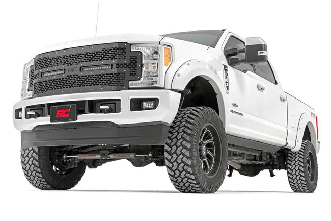 Mesh Grille | 12" Dual Row LED | Black | Ford F-250/F-350 Super Duty (17-19) - The Suspension Specialists