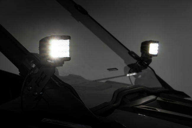 LED Light Kit | "A" Pillar Mount | 2" Black Pair | White DRL | Polaris RZR PRO XP - The Suspension Specialists