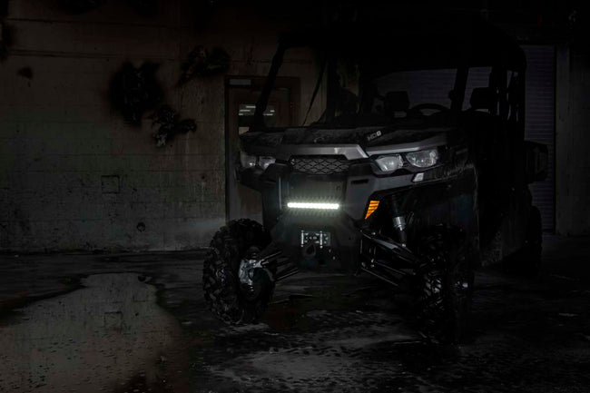 LED Light | Bumper Mount | 12" Black Single Row | White DRL | Can-Am Defender HD 8/HD 9/HD 10 - The Suspension Specialists