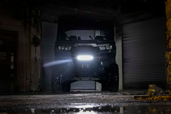 LED Light | Bumper Mount | 12" Black Single Row | White DRL | Can-Am Defender HD 8/HD 9/HD 10 - The Suspension Specialists