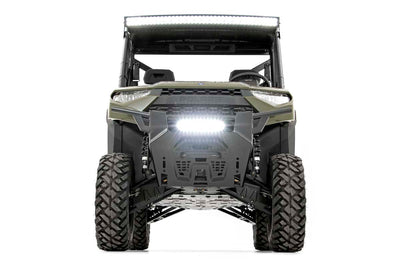LED Light Kit | Bumper Mount | 12" Black Single Row | White DRL | Polaris Ranger XP 1000 - The Suspension Specialists