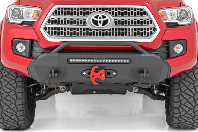 Rough Country Front Bumper | Hybrid | 9500-Lb Pro Series Winch | Synthetic Rope | Toyota Tacoma (16-23)