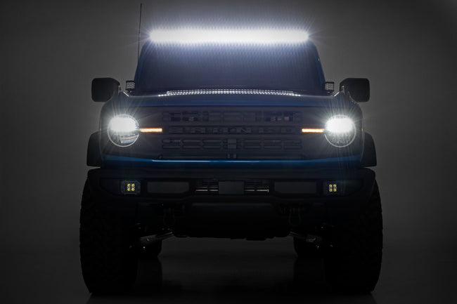 LED Light Kit | Upper Windshield | 50" Black Single Row | Ford Bronco (21-25) - The Suspension Specialists