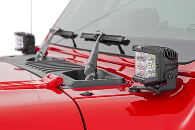 Rough Country 3 Inch Chrome Series LED Lights | Wide Angle Osram | Pair - The Suspension Specialists