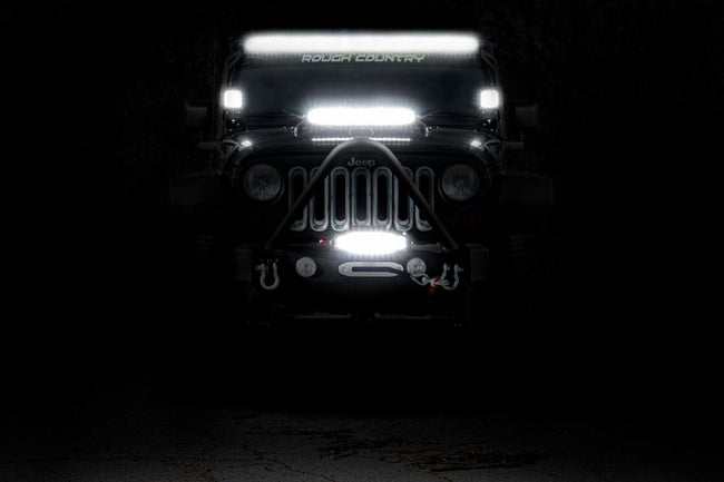 Rough Country 50 Inch Black Series LED Light Bar | Dual Row | Amber DRL - The Suspension Specialists